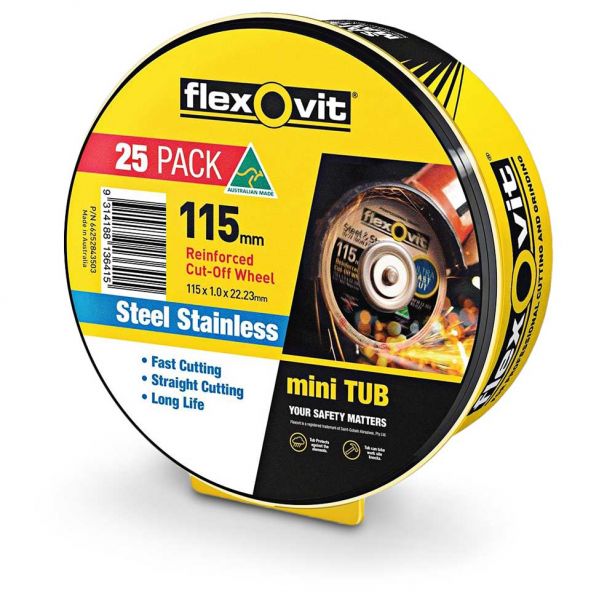 115x1.0x22.2mm MEGA INOX - Tub of 25